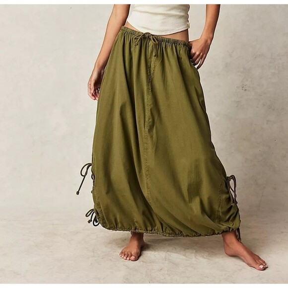 Free People Dresses & Skirts - Free People Picture Perfect Parachute Maxi Skirt Pull-on Cotton Solid XS 282491